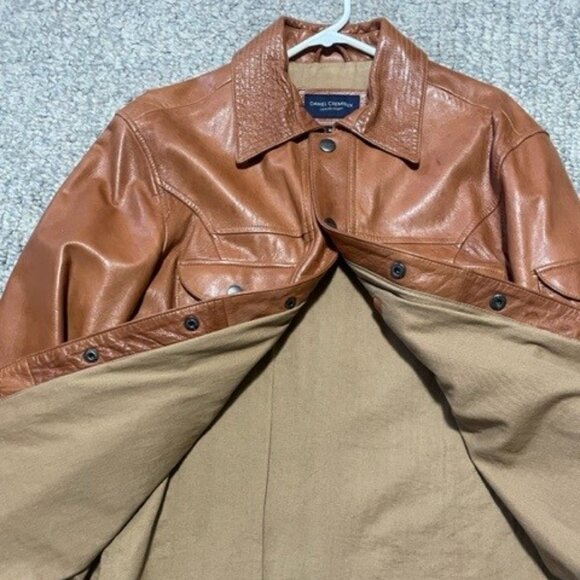 Daniel Cremieux Tan Leather Jacket - Picture 2 of 6